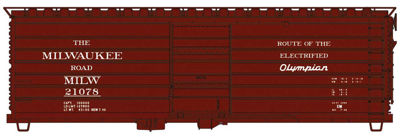 Accurail 3992 HO Scale 40' Rib Side Boxcar Kit Milwaukee Road MILW