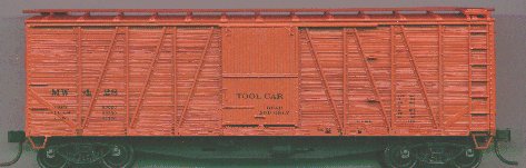 Accurail 4285 HO Scale 40' Outside Braced Wood Door Boxcar Kit - MoW Oxide - NOS