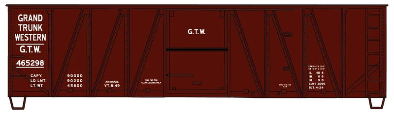 Accurail 4332 HO Scale 40' Single Sheathed Wood Boxcar Kit Grand Trunk Western GTW 465298