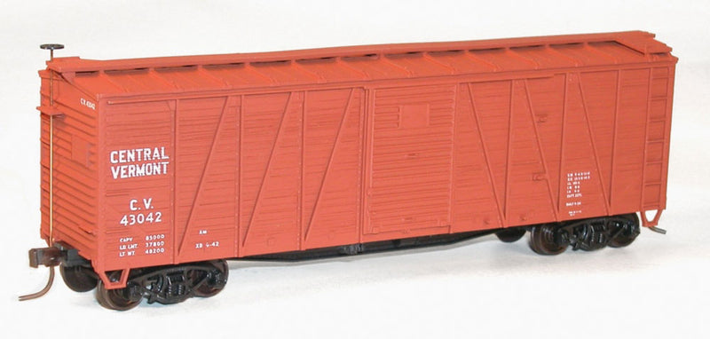 Accurail 4511 HO Scale 40' Single Sheathed Wood Boxcar Kit Central Vermont CV 43042