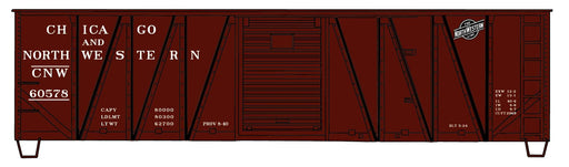 Accurail 4515 HO Scale 40' Single Sheathed Wood Boxcar Kit Chicago & North Western CNW 60578