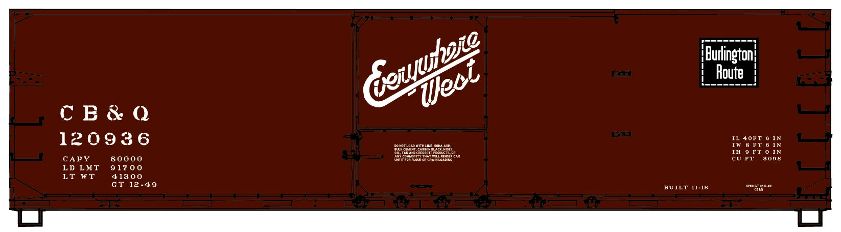 Accurail 46032 HO Scale 40' Double Sheathed Wood Boxcar Kit Burlington CB&Q 120936