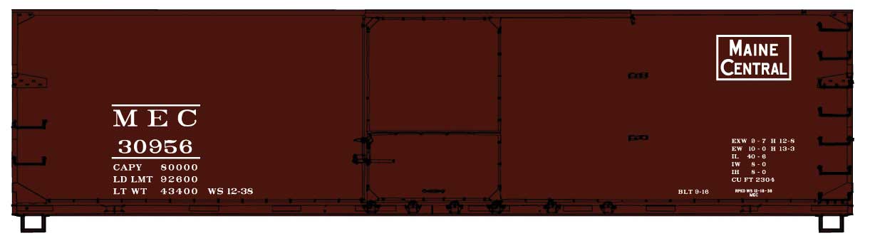 Accurail 4649 HO Scale 40' Double Sheathed Wood Boxcar Kit Maine Central MEC 30958