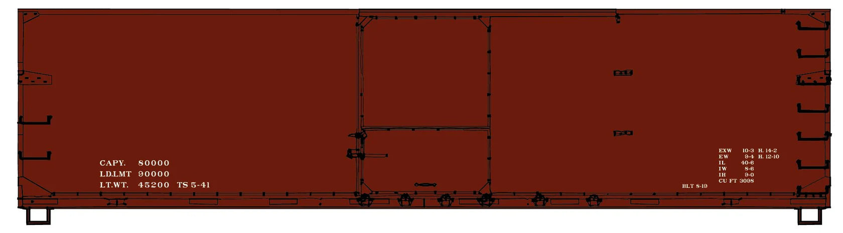 Accurail 4699 HO Scale 40' USRA Double Sheathed Wood Boxcar Kit Oxide Data Only