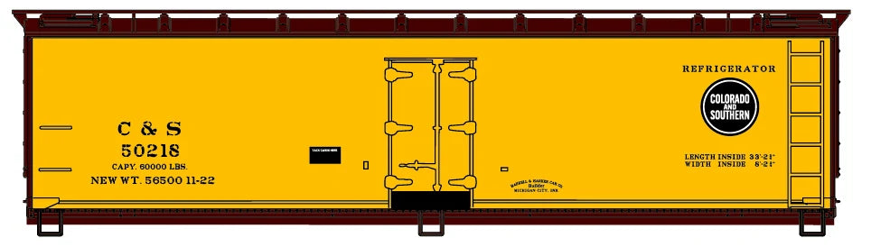 Accurail 48411 HO Scale 40' Wood Reefer Kit Colorado & Southern C&S 50218
