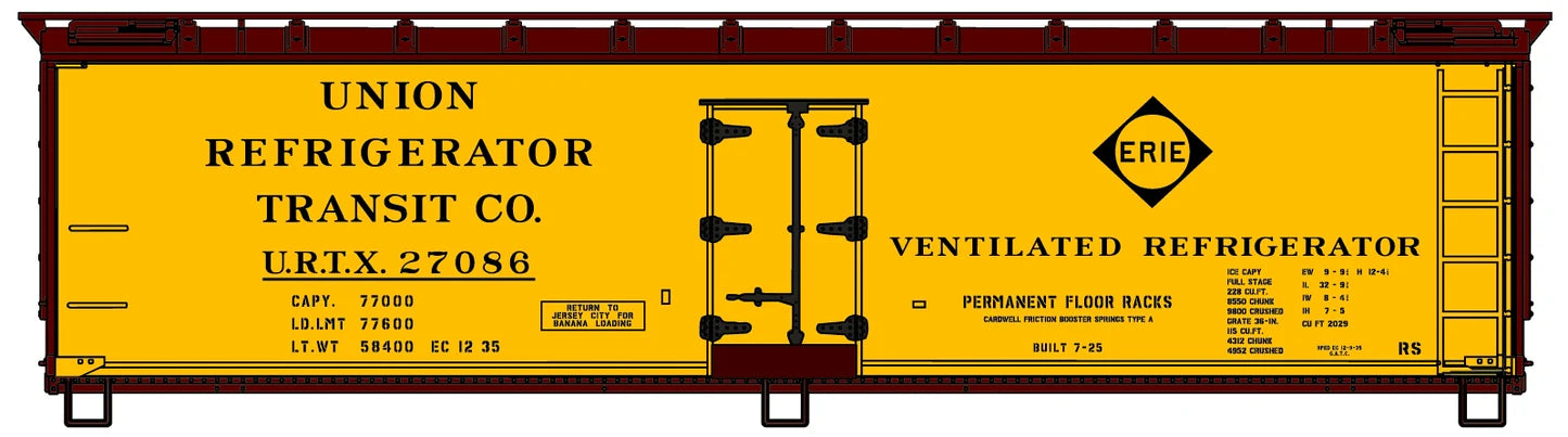 Accurail 4858 HO Scale 40' Wood Reefer Kit Erie 27086
