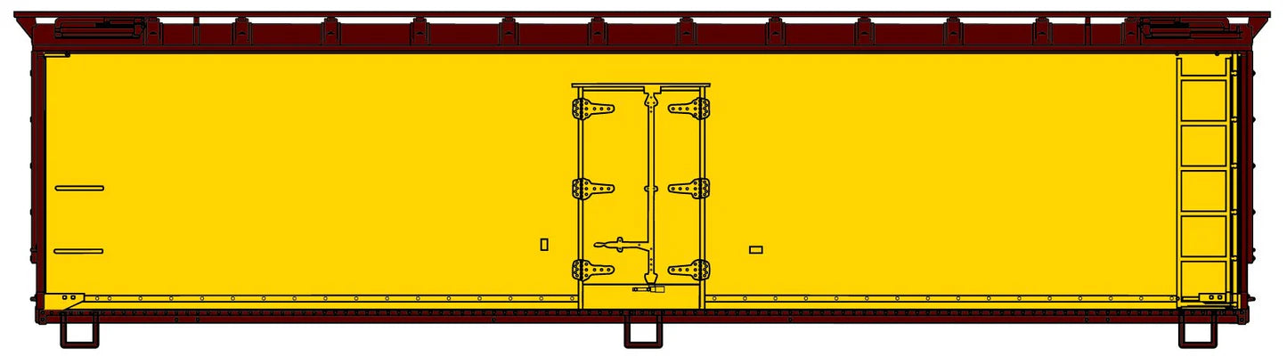Accurail 4900 HO Scale 40' Wood Reefer Kit As-Built Yellow Unlettered