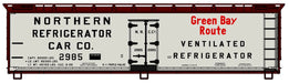 Accurail 4911 HO Scale 40' Wood Reefer Kit Green Bay Route NRC 2985