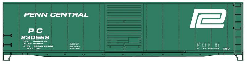 Accurail 5038 HO Scale 50' Steel Boxcar Kit Penn Central PC 230568