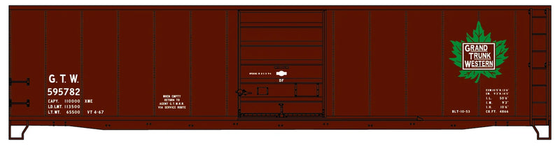 Accurail 5508 HO Scale 50' Steel Boxcar Kit Grand Trunk Western GTW 595782 (Leaf Logo)