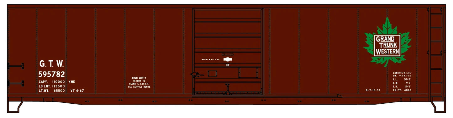 Accurail 5508 HO Scale 50' Steel Boxcar Kit Grand Trunk Western GTW 595782 (Leaf Logo)