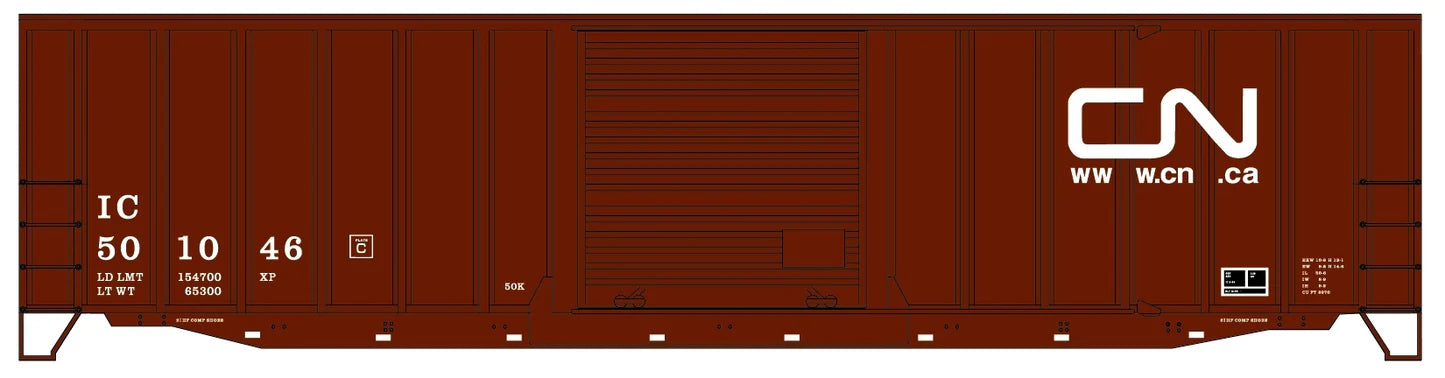 Accurail 5662 HO Scale 50' AAR Exterior Post Boxcar Kit Canadian National IC 501046 (Website Noodle Logo)