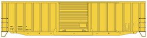 Accurail 5695 HO Scale 50' AAR Exterior Post Boxcar Kit Data Only - Yellow