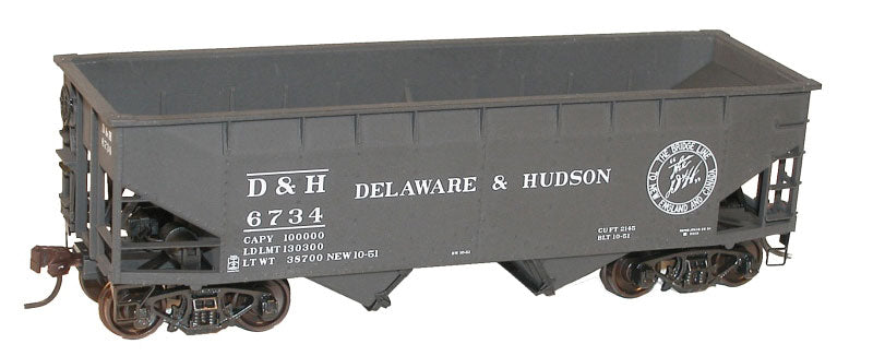 Accurail 7726 HO Scale AAR 50 Ton Offset Side Twin Hopper Kit Delaware & Hudson D&H 6734