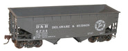 Accurail 7726 HO Scale AAR 50 Ton Offset Side Twin Hopper Kit Delaware & Hudson D&H 6734