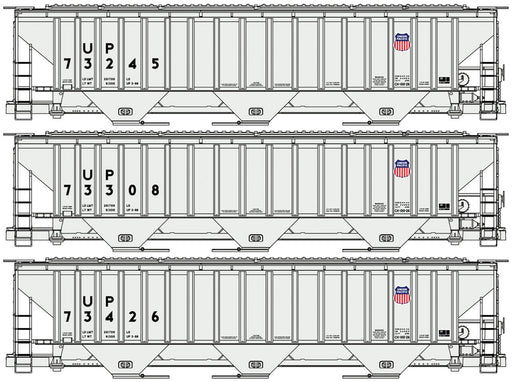 Accurail 8138 HO Scale PS 4750 Covered Hopper Kit 3 Pack Union Pacific UP