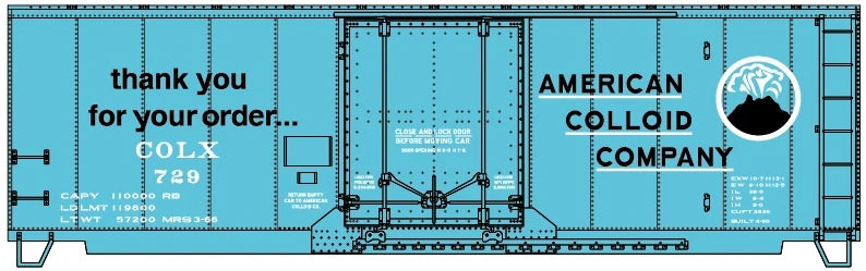 Accurail 81412 HO Scale AAR 40' Insulated Boxcar Kit American Colloid Co. COLX
