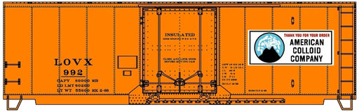 Accurail 81413 HO Scale AAR 40' Insulated Boxcar Kit American Colloid Co. LOVX 992
