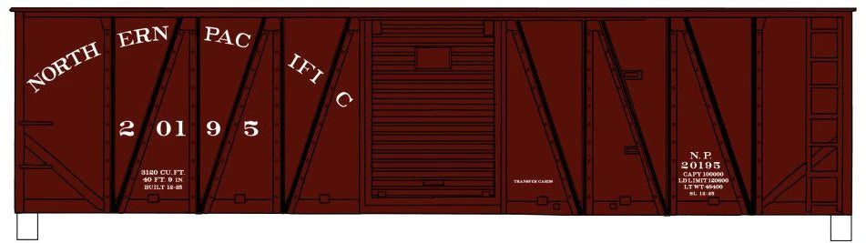 Accurail 81441 HO Scale 40' Single Sheath Boxcar Kit Northern Pacific NP 20195