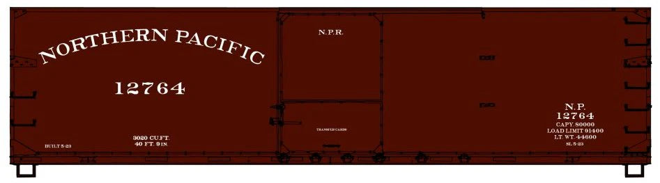 Accurail 81443 HO Scale 40' Double Sheath Boxcar Kit Northern Pacific NP 12764