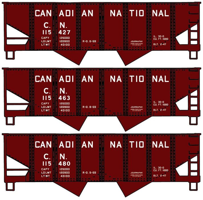 Accurail 8145 HO Scale USRA Twin Hopper Kit 3 Pack Canadian National CN