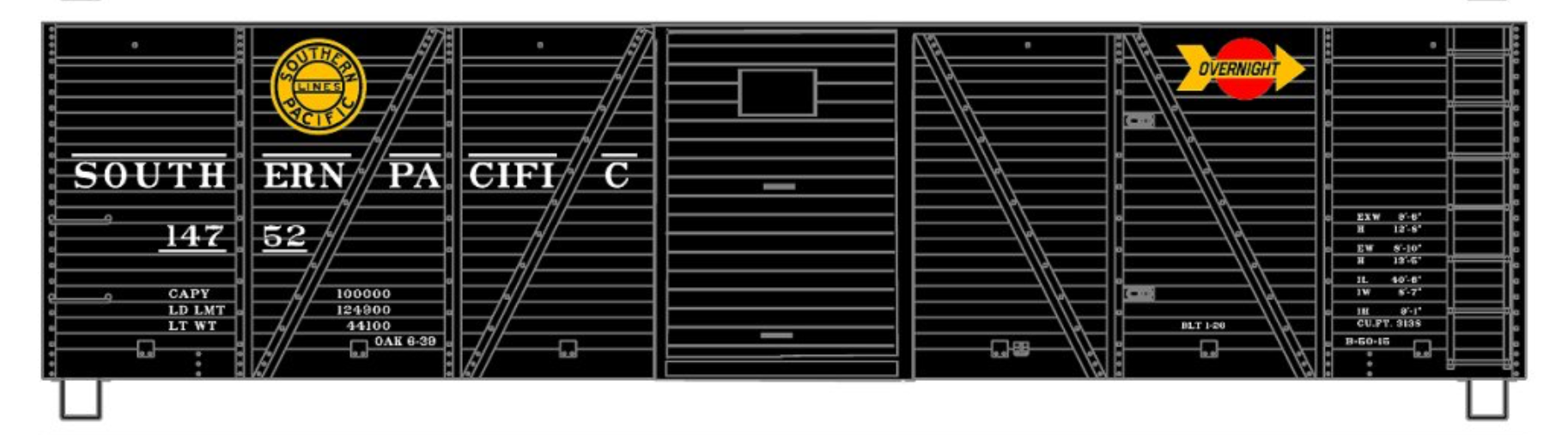 Accurail 81481 HO Scale 40' Single Sheath Boxcar Kit Southern Pacific SP #s Vary