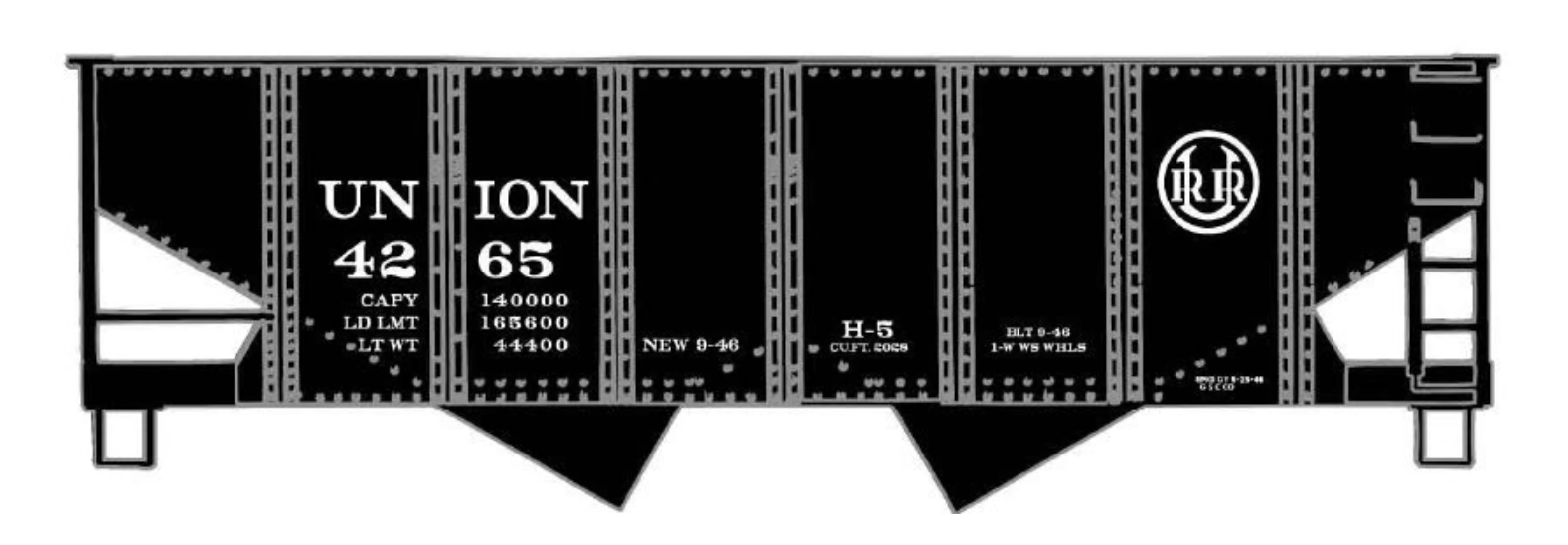 Accurail 81651 HO Scale USRA Twin Hopper Kit Union Railroad 4265 (URR Logo)