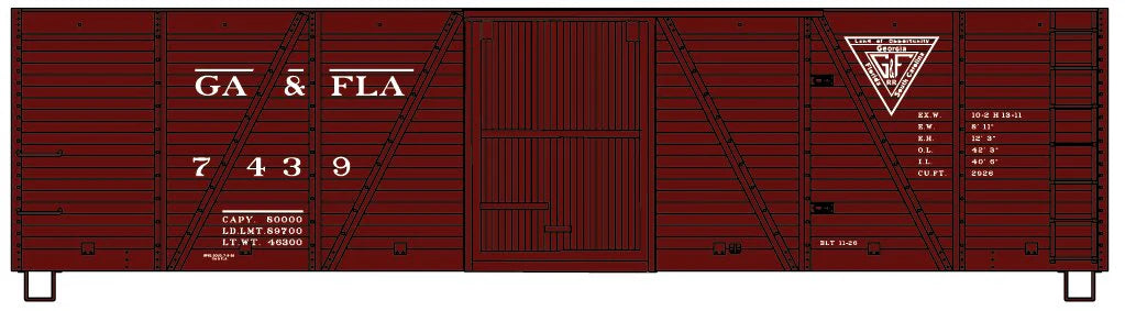 Accurail 81682 HO Scale 40' 6 Panel Boxcar Kit Georgia & Florida G&F 7439 (1950 Scheme)