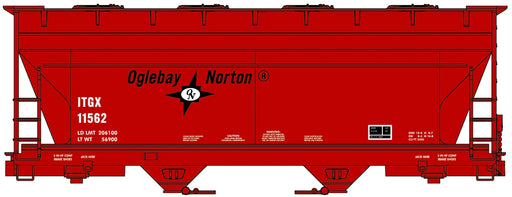 Accurail 81712 HO Scale ACF 2 Bay Covered Hopper Kit Oglebay Norton ITGX 11562