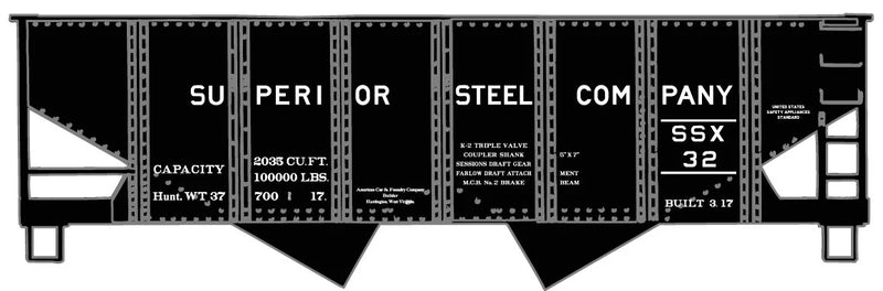Accurail 81722 HO Scale USRA Twin Hopper Kit Superior Steel #32