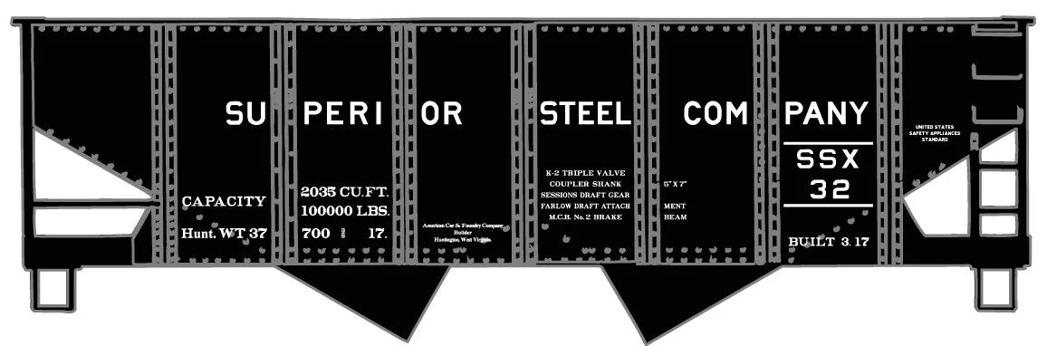 Accurail 81722 HO Scale USRA Twin Hopper Kit Superior Steel #32