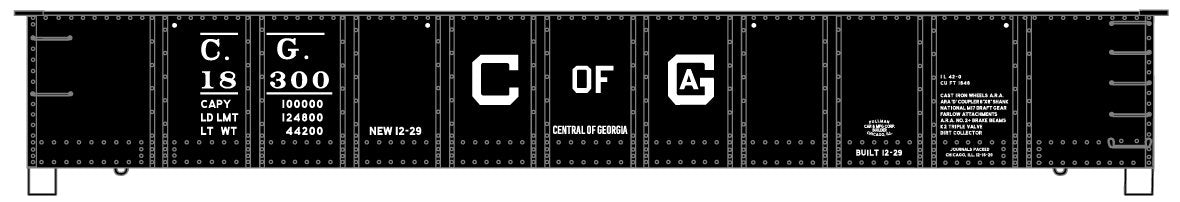Accurail 81731 HO Scale 41' AAR Steel Gondola Kit Central of Georgia CG 18300