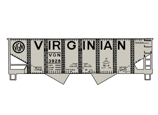 Accurail 81751 HO Scale USRA Twin Hopper Kit Virginian # Varies