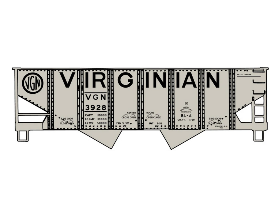 Accurail 81751 HO Scale USRA Twin Hopper Kit Virginian # Varies