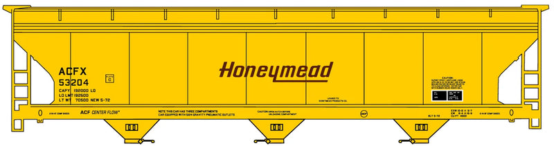 Accurail 81762 HO Scale ACF 3 Bay Covered Hopper Kit Honeymead ACFX 53204