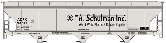 Accurail 81763 HO Scale ACF 3 Bay Covered Hopper Kit A. Schulman ACFX 54521