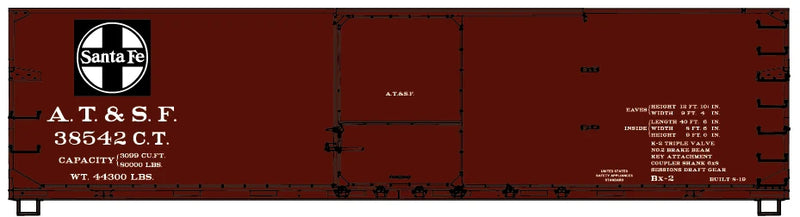 Accurail 81781 HO Scale 40' USRA Double Sheathed Wood Boxcar Kit Santa Fe ATSF 38542
