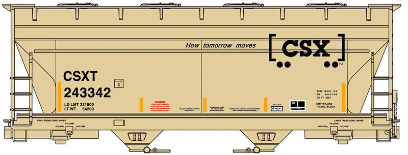 Accurail 81791 HO Scale ACF 2 Bay Covered Hopper Kit CSX How Tomorrow Moves (# Varies)