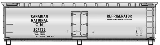 Accurail 81801 HO Scale 40' Wood Reefer Kit Canadian National CN 207735