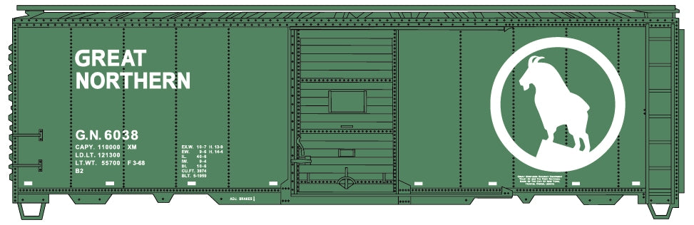 Accurail 81811 HO Scale 40' Single Door Boxcar Kit Great Northern (Glacier Green) GN 6038