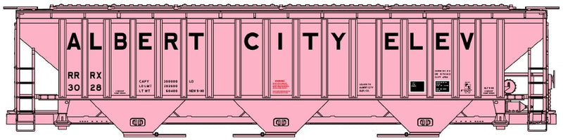 Accurail 81821 HO Scale PS 4750 3 Bay Covered Hopper Kit Albert City Elevator RRRX 3028