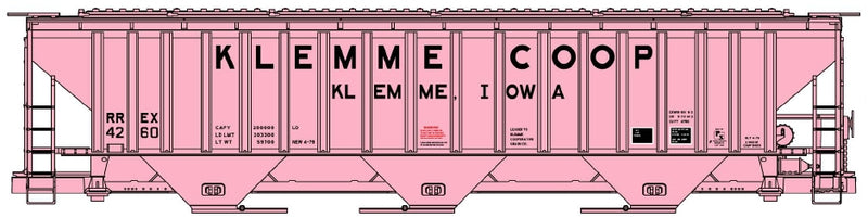 Accurail 81823 HO Scale PS 4750 3 Bay Covered Hopper Kit Klemme COOP RREX 4260