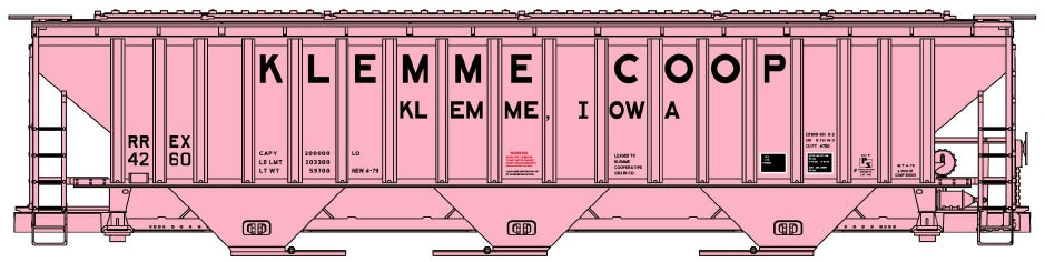 Accurail 81823 HO Scale PS 4750 3 Bay Covered Hopper Kit Klemme COOP RREX 4260