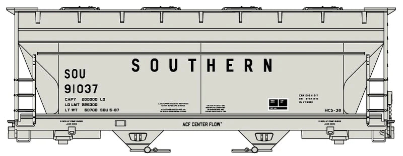 Accurail 81871 HO Scale ACF 2 Bay Covered Hopper Kit Southern (# Varies)