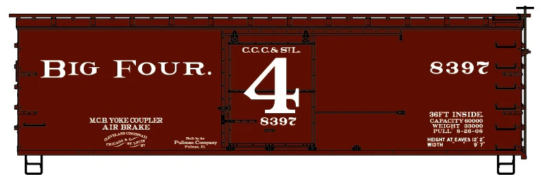 Accurail 81891 HO Scale 36' Double Sheath Boxcar Kit Big Four CCC&StL 8397