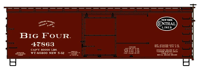 Accurail 81892 HO Scale 36' Double Sheath Boxcar Kit Big Four CCC&StL 47863