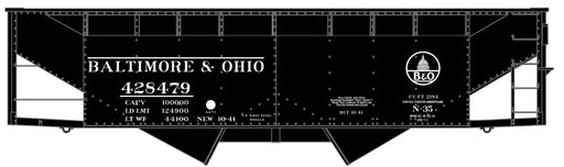 Accurail 81901 HO Scale 50 Ton Offset 2 Bay Hopper Kit Baltimore & Ohio B&O 428479 (Kuhler Capitol Logo)