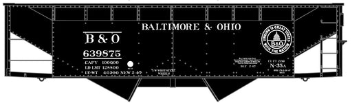 Accurail 81902 HO Scale 50 Ton Offset 2 Bay Hopper Kit Baltimore & Ohio B&O 639875 (13 Great States Logo)