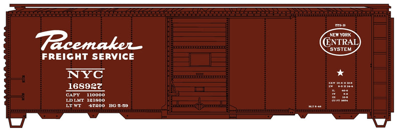 Accurail 81911 HO Scale 40' Steel Boxcar Kit New York Central "Pacemaker" NYC (#'s Vary)