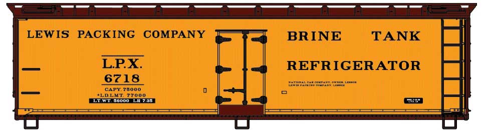 Accurail 81942 HO Scale 40' Wood Reefer Kit Lewis Packing LPX 6718